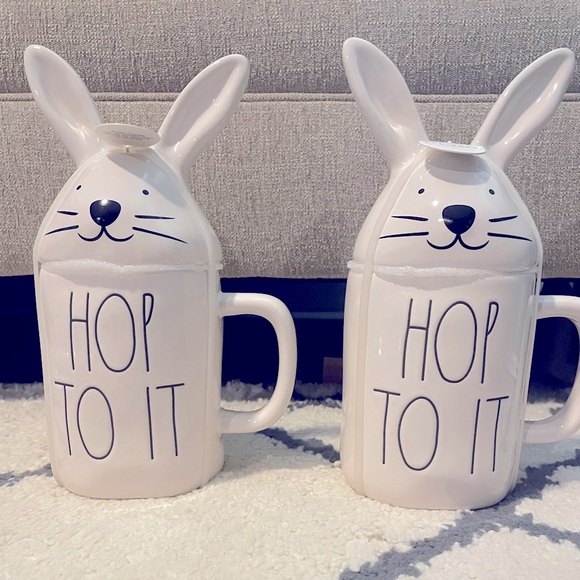NWT - Rae Dunn Hop to it mugs with Topper, only 1 left - Picture 1 of 1